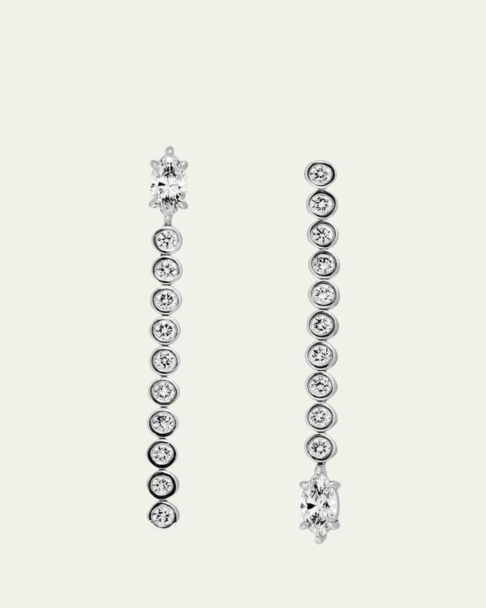 New Classics Asymmetrical Marquise Tennis Earrings